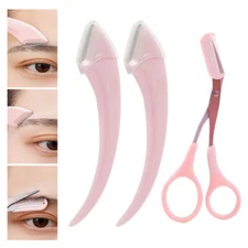 Women Brow Razor Shaver With Comb Facial Hair Remover Eyebrow Trimmer Scissors❀