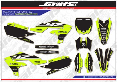 2018 2019 2020 2021 YZ 450F Graphics Kit YAMAHA YZ450F YZF 450 Fluorescent FLUO