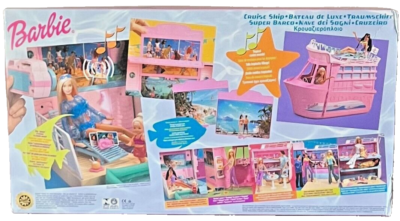 Barbie - Barca dei Sogni, Playset con piscina, scivolo, un delfino e 20
