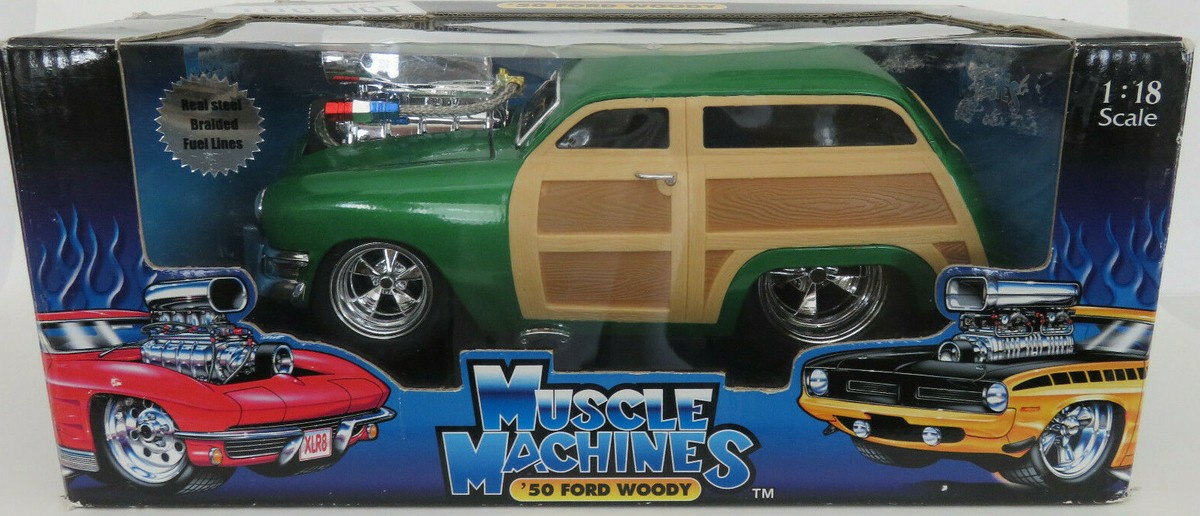 FUNLINE MUSCLE MACHINES 1950 FORD WOODY GREEN 1/18 SCALE NIB | eBay