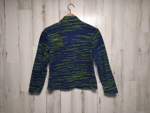 Eddie Bauer Kids Blue & Green Full Zip Up Fleece Jacket Sz Small 7/8 - Picture 4 of 6