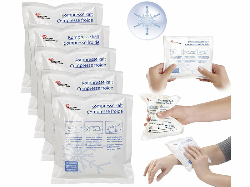 Compresse réfrigérante Newgen Medicals 15x25 cm poche de froid à usage unique x5