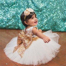 Baby Girl's Christening Gown Lace Sequined Dresses