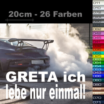 GRETA Aufkleber ich LEBE NUR EINMAL - Klimagretel Sticker Hubraum Skull Dirty 3