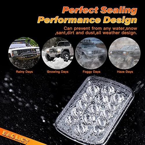 Pair 7x6 5x7 LED Headlights High Lo Beam for Chevy S10 Blazer El Camino Corvette - Picture 4 of 7