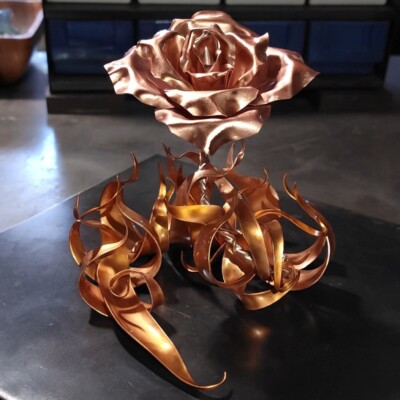 Copper Rose TRUE LOVE #1664N Art Sculpture Anniversary Valentine's Mother's Day