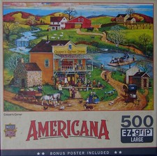 Master Pieces AMERICANA COOPER'S CORNER 500pc Jigsaw Puzzle Art by Bob Pettes