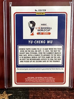 2023 Panini Stars And Stripes Yu-Cheng Wu Relic Card | eBay