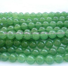 6/8/10/12mm Natural Light Green Jadeite Jade Round Gemstone Loose Beads 15"