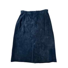 Dana Brooke 90s 100% silky pig Suede leather skirt knee length zip back 12