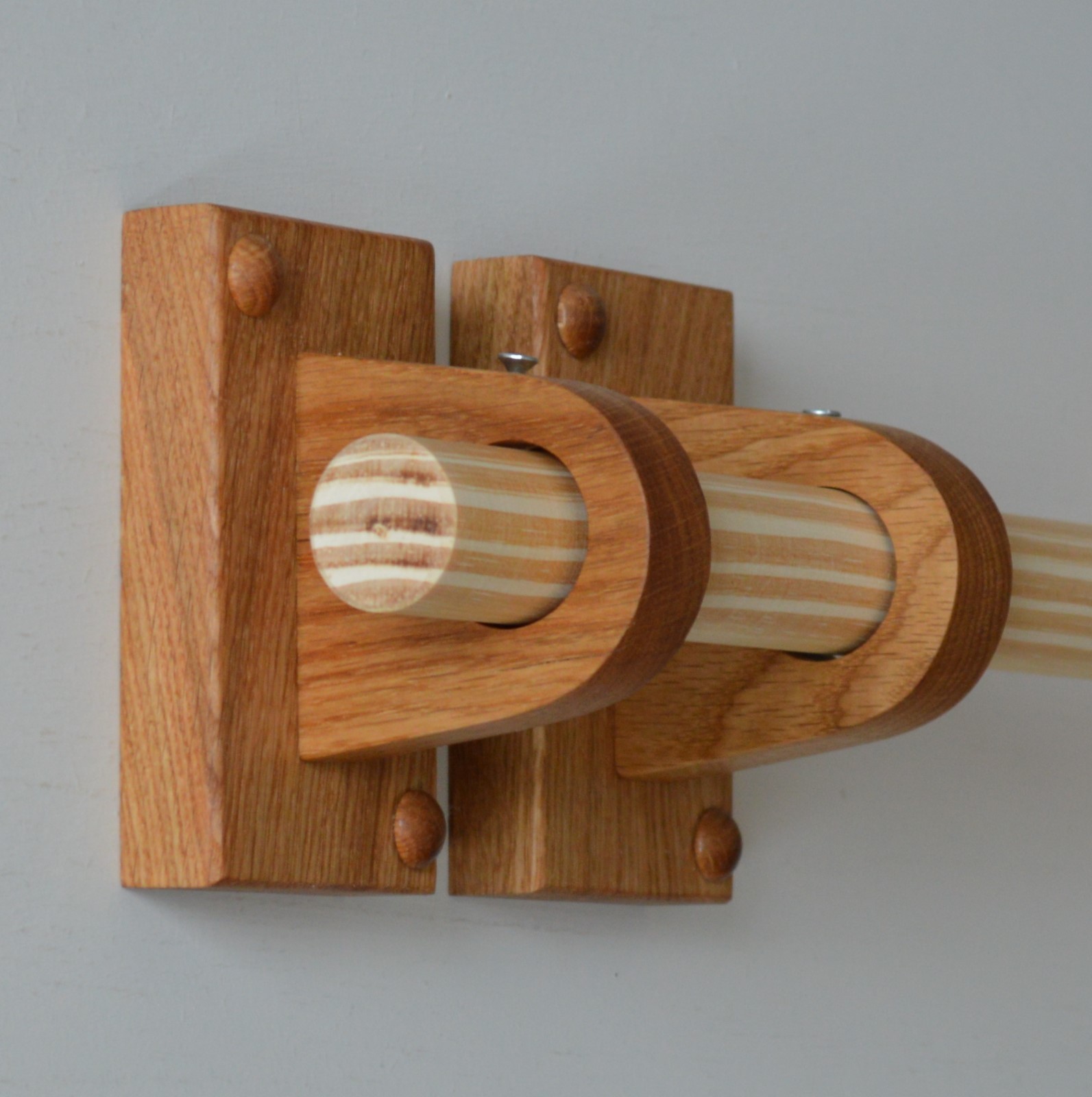 WOODEN CURTAIN POLE BRACKETS HOLDERS CURTAIN ROD SOLID OAK SOLD IN 2s