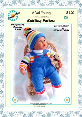 Puppen Strickanleitung 17''/18'' für Annabel Puppe Nr.312 A Val Young Muster