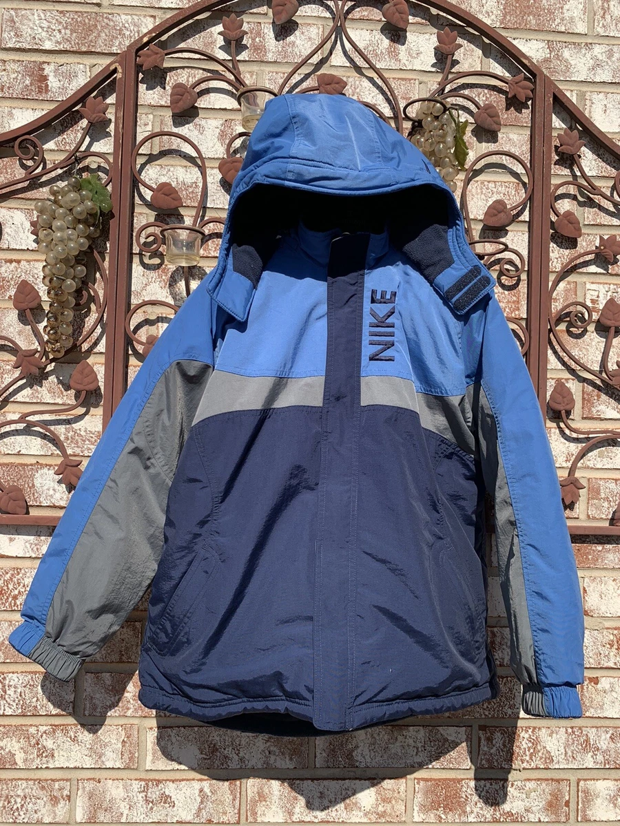 Veste tampon d hiver r versible Nike gar on enfants taille grand L bleu fonc po