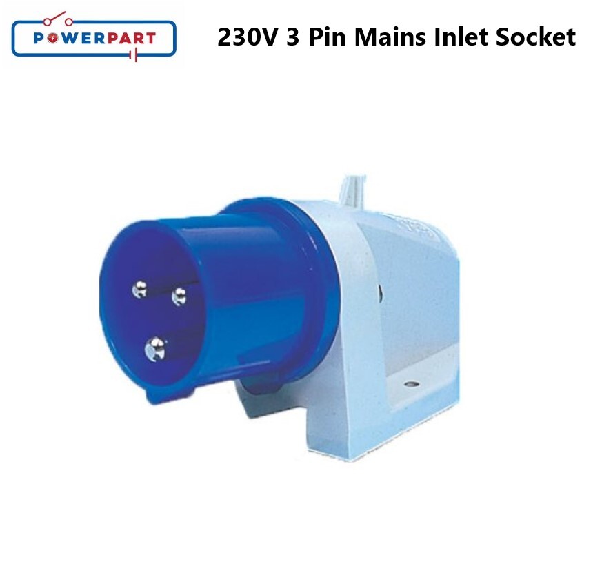 Mains Surface Mounted Inlet WITHOUT flap For Caravan Motorhome Camping  PO112F
