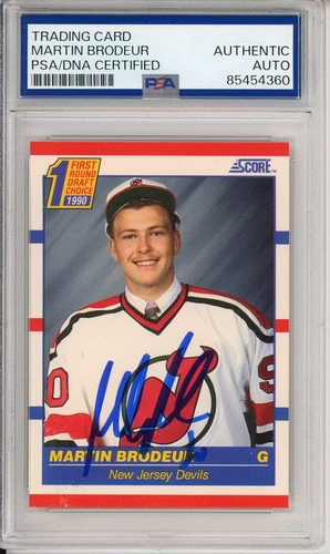 1990 SCORE MARTIN BRODEUR SIGNED RC CARD PSA DNA CERTIFIED COA HOF AUTOGRAPHED