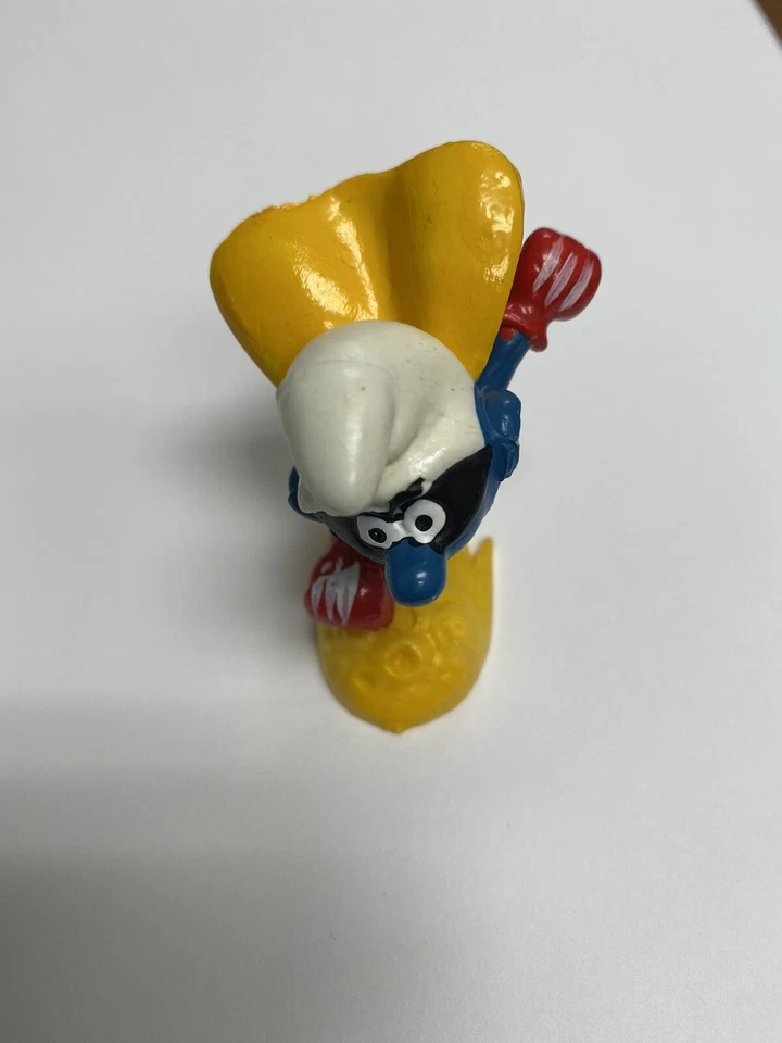 Figura de superhéroe volador Pitufo de los Pitufos Superman 20127 1980 juguete de PVC vintage Peyo Foto 2 de 4