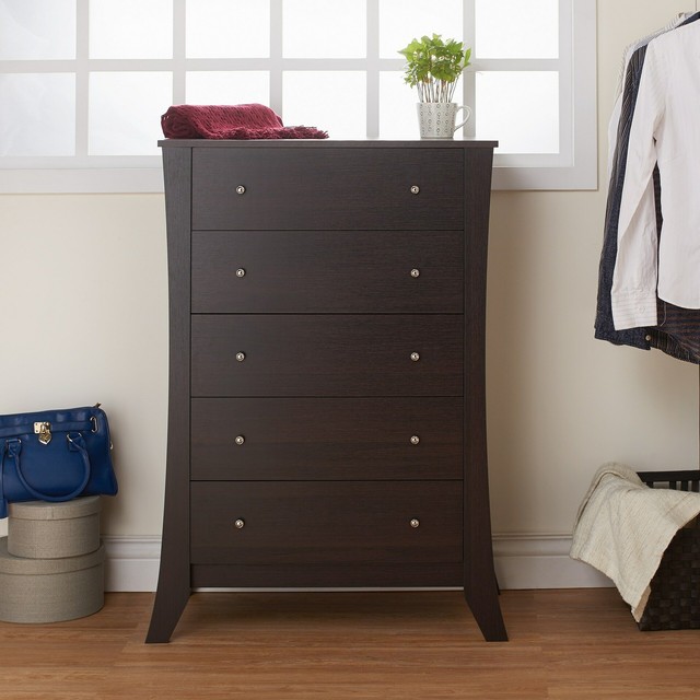 Furniture Of America Hamilton Espresso 5 Drawer Chest Bedroom