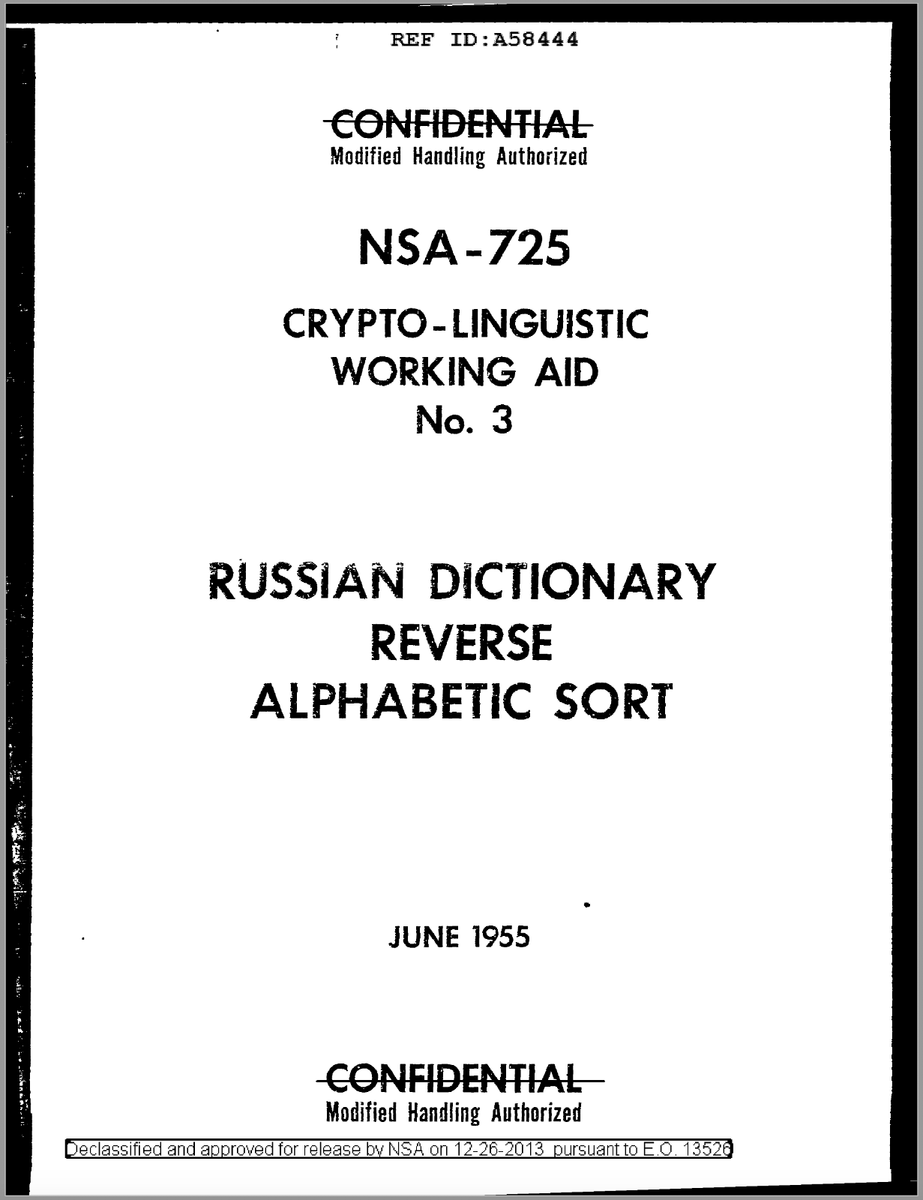 634 Page 1955 CRYPTO-LINGUISTIC WORKING AID No. 3 RUSSIAN DICTIONARY BOOK  on CD | eBay