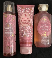 NEW! Lot Of 3 - Bath & Body Works TUTTI FRUTTI CANDY MIST, CREAM, SHOWER GEL