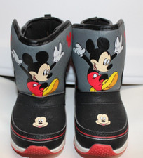 Disney Mickey Mouse Snow Boots Toddler Size 8 Red Black 28 Hook/Loop Closure