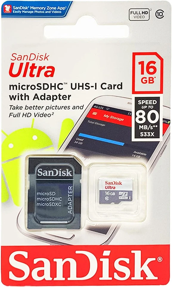 SanDisk Ultra 16GB microSDXC microSDHC MicroSD UHS-I Flash Memory - Camera/Phone - Image 4 of 4