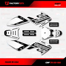 White & Gray Shift Racing Graphics kit Fits 04-10 Honda Crf100 CRF 100 Decal