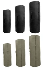 Heavyweight Canvas Duffle Bag w Zipper - Army