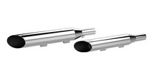 Khrome Werks 1801-0658 3in. HP-Plus Slip-On Mufflers - Slash Cut - Chrome Chrome
