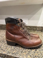 Chippewa Men's Waterproof Logger Work Boots, Vintage, Size 13D