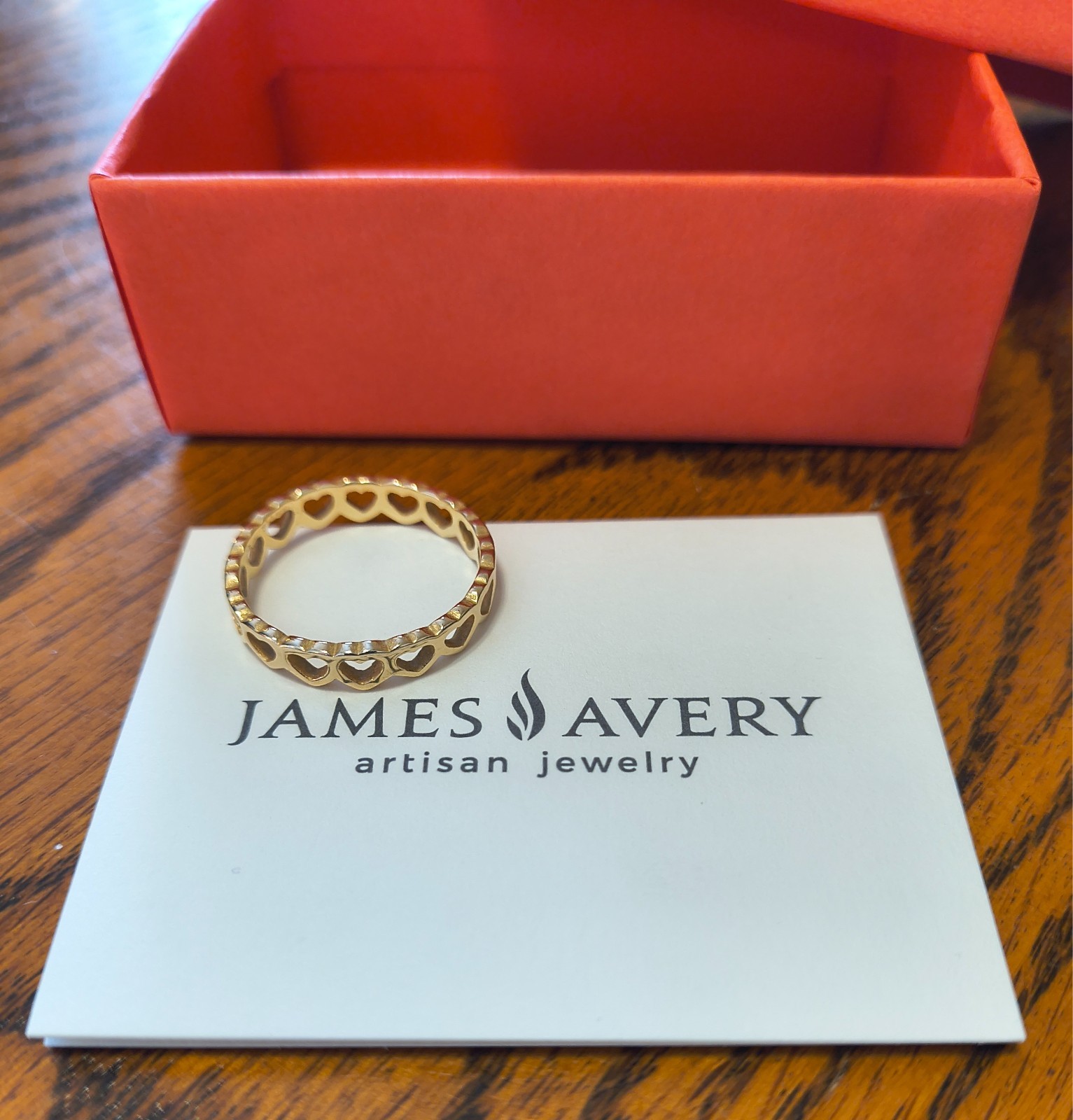James Avery 14k SOLID Gold Tiny Hearts Ring Size … - image 1