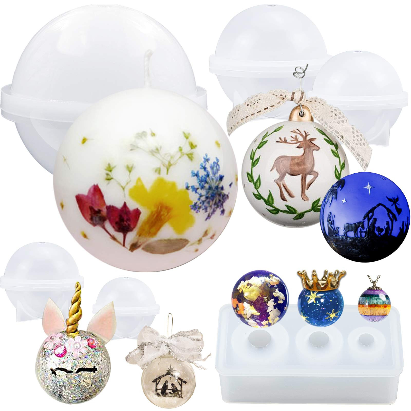 Sphere Resin Epoxy Silicone Molds for Jewelry Casting, Candle Making, Wax, Ho...