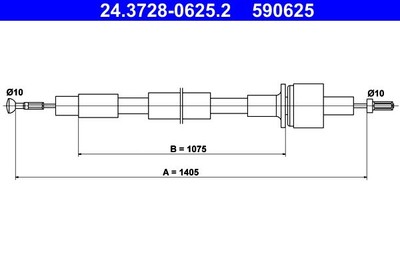 ATE KUPPLUNGSSEIL passend für FORD SCORPIO SIERRA | 24.3728-0625.2