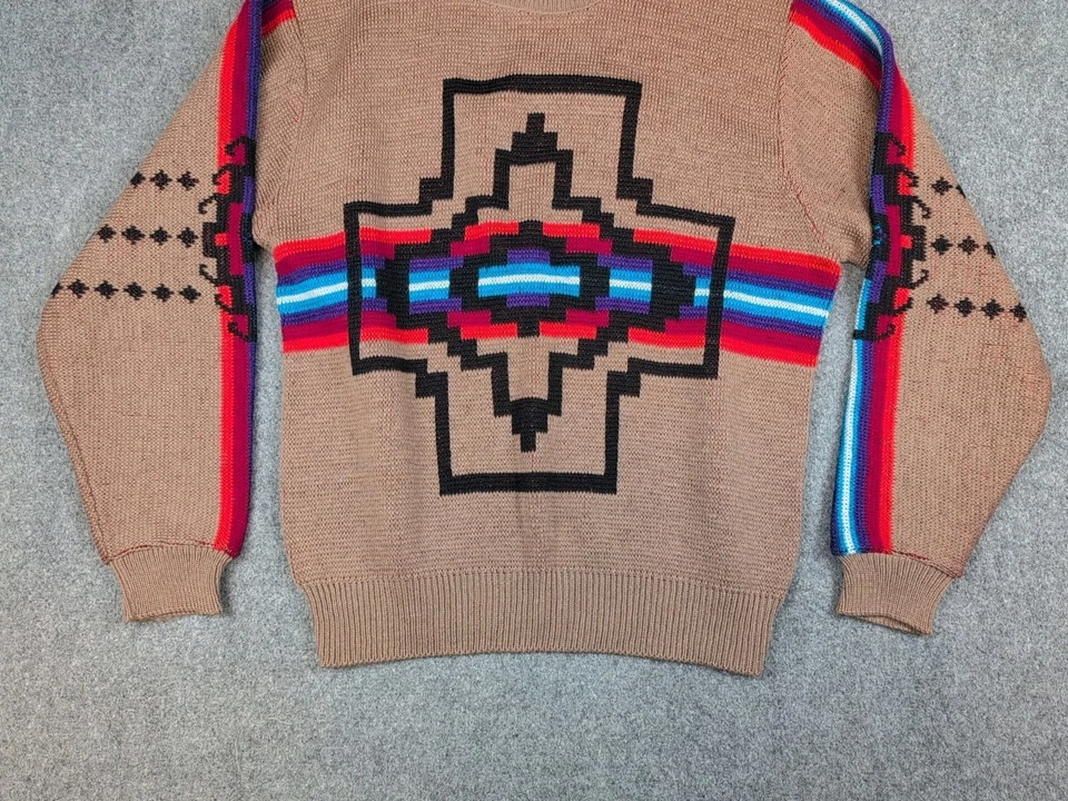Vtg Pendleton Sweater High Grade Western Wear Virgin Wool Aztec USA Made XL - Image 3 of 4