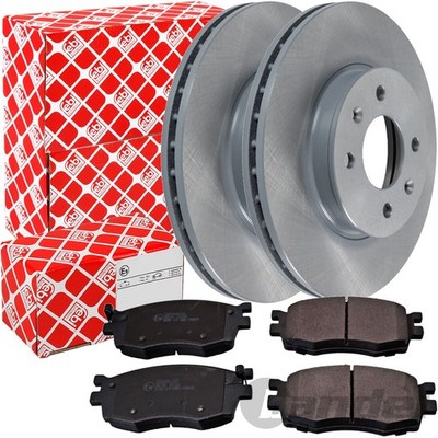 FEBI BREMSSCHEIBEN 256mm+ BELÄGE VORNE passend für KIA RIO 2 HYUNDAI i20 ACCENT