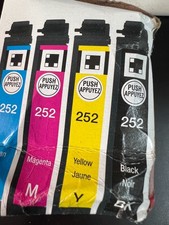 Epson 252 Cyan/Magenta/Yellow Ink Cartridges EXPIRED 7/2025 0577/OB