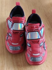 Boys LED Light Up Trainers Cars Design Flashing Walking Sports Shoes Non Slip UK