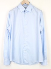 SUITSUPPLY Men's Formal Shirt 42L/16.5L Blue Cotton Slim Button-Up Classic Fit 