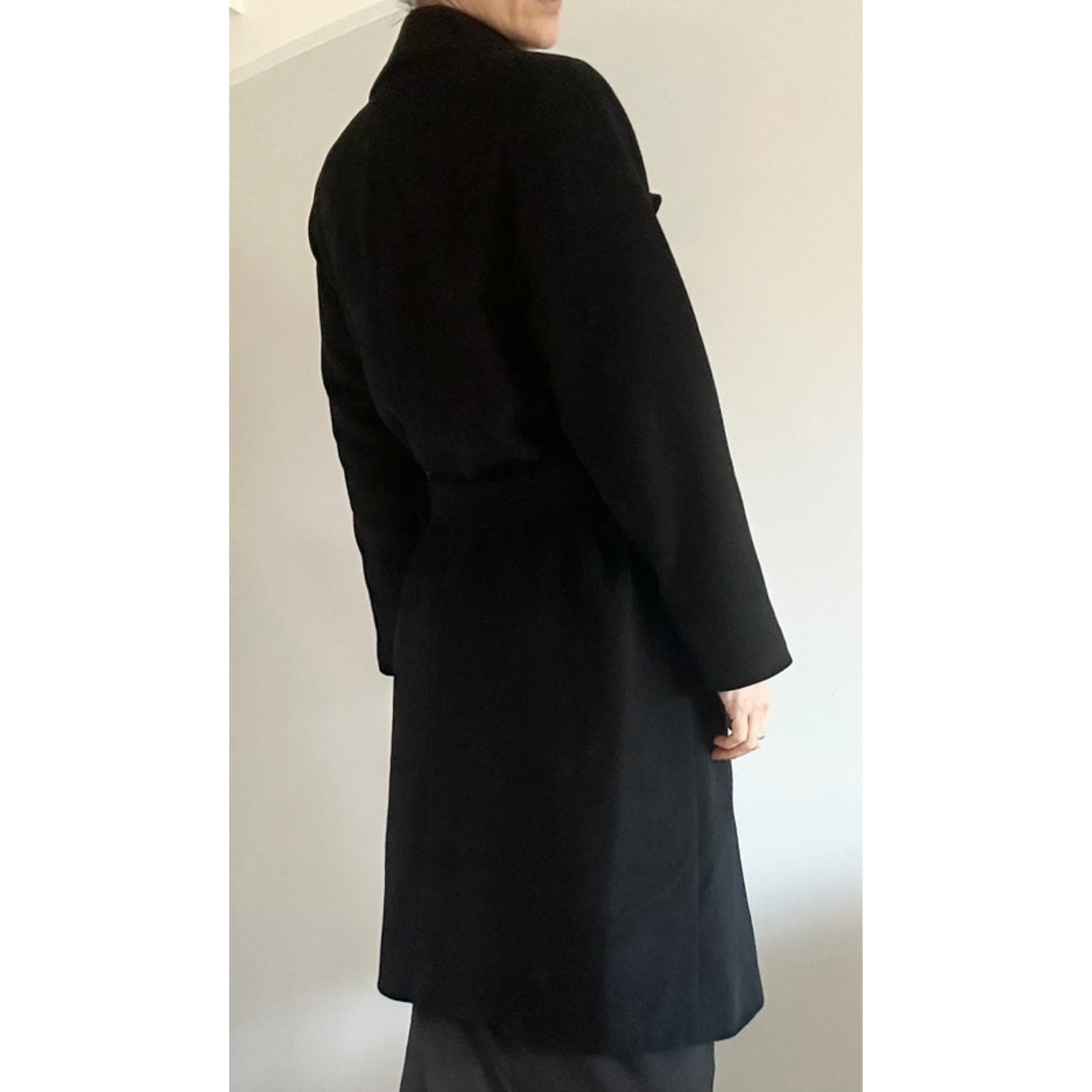 Black Max Mara Coat - Belt - Oversized - Women size 6 - 8 uk Vintage Oversized image 4