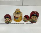 Russian Red Yellow Multicolor Floral Hand Painted Wooden Matryoshka Nesting — photo 5