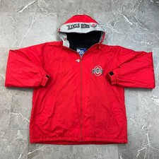 90s Vintage Ohio State Buckeyes Jacket Mens Large Fleece Lined Hooded Zip Coat