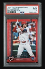 2025 Topps Chrome Update Dylan Crews True Red Refractor JERSEY #3/5 🔥 PSA 9