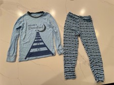 Kickee Pants Boy Pajama Set Size 5t - Ticket to Dreamland EUC