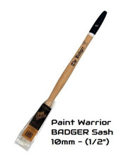 Paint Warrior BADGER Round Sash Paint Brush 4pc Oval Chisel Trim Nylon New