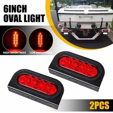 Tail Oval 6inch Brake Stop Lights Mounting Bracket W Red Truck Trailer Light 2x