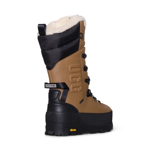 UGG SHASTA TALL WINTER CHESTNUT LEATHER BOOT WOOL ALL GENDER BOOTS SIZE US M5/W6 - Picture 3 of 5