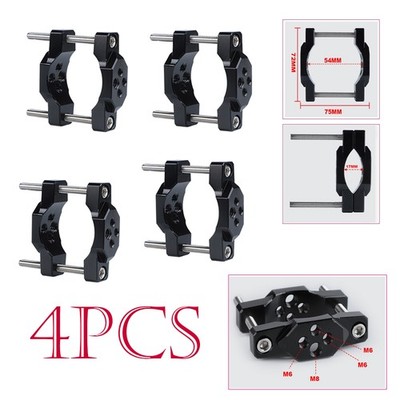 4X Motorcycle Fork Tube Bar Clamp Headlight Mount Bracket Fog Spot Light Holder