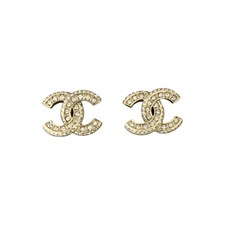 Chanel Damen Ohrringe CC Logo Silber