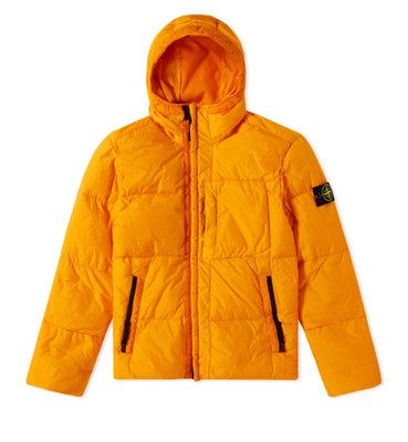 Stone Island Yellow Garment Dyed Crinkle Reps NY Down Jacket  A/W 17 SIZE M