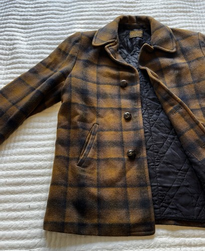 Vintage Pendleton Wool Mackinaw Jacket Men’s Medium Brown Flannel Made In USA - Picture 2 of 13
