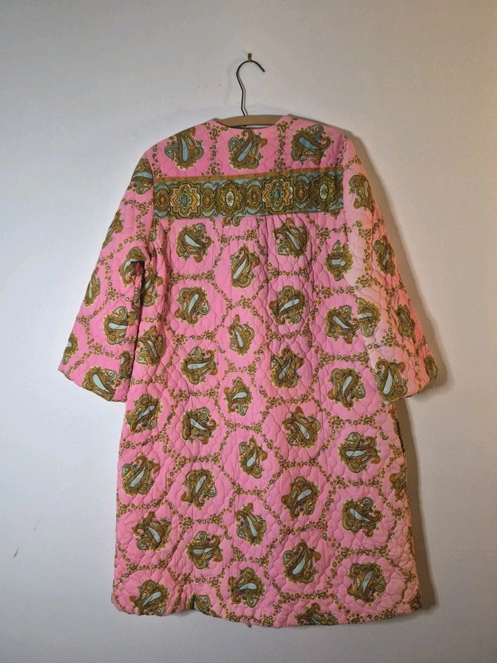 Abrigo de casa acolchado cachemir mediano vintage para mujer años 60 70  Foto 4 de 4